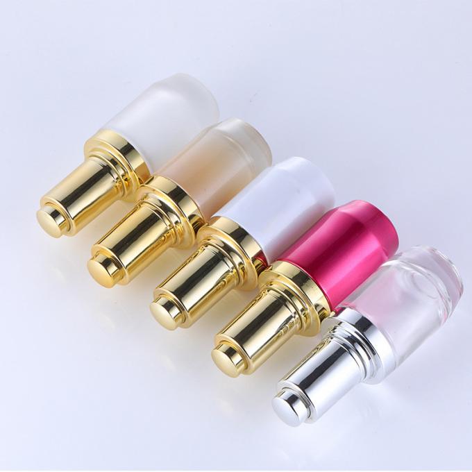 Round Transparent Glass Foundation Bottle Simple Design Silk Screen Printing Cosmetic Packaging 3